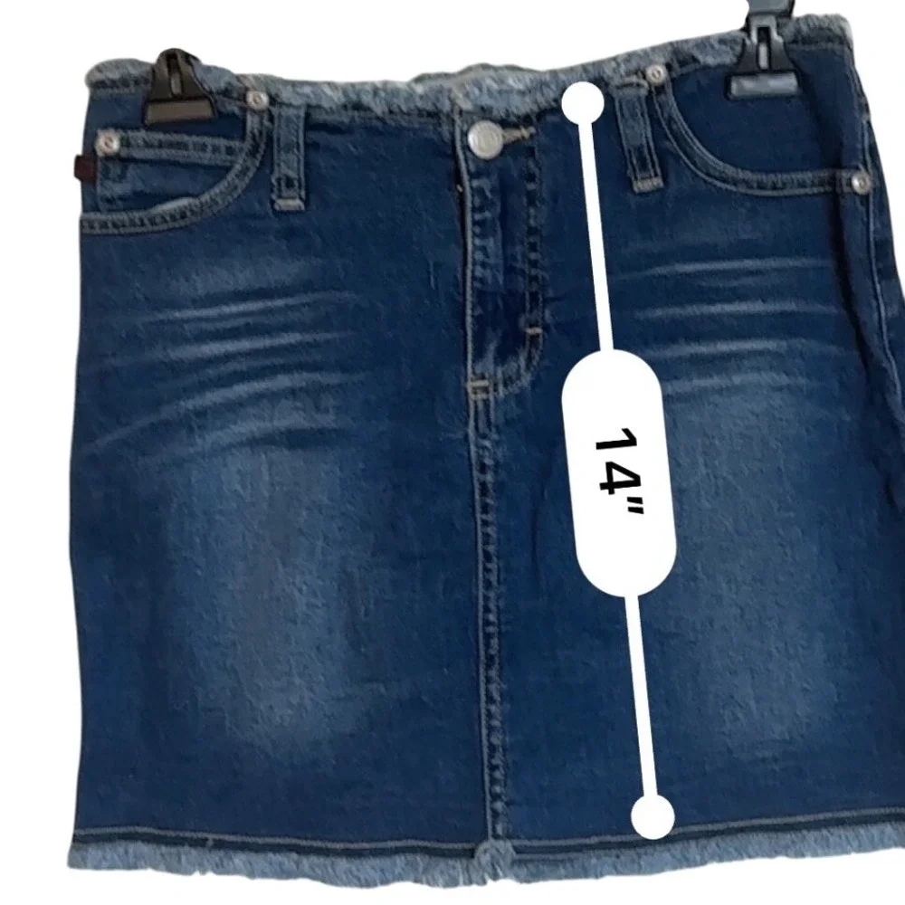 Jalate Denim Skirt Women's Size 5/6 Blue Jeans‎ Mini Frayed Hem Casual
